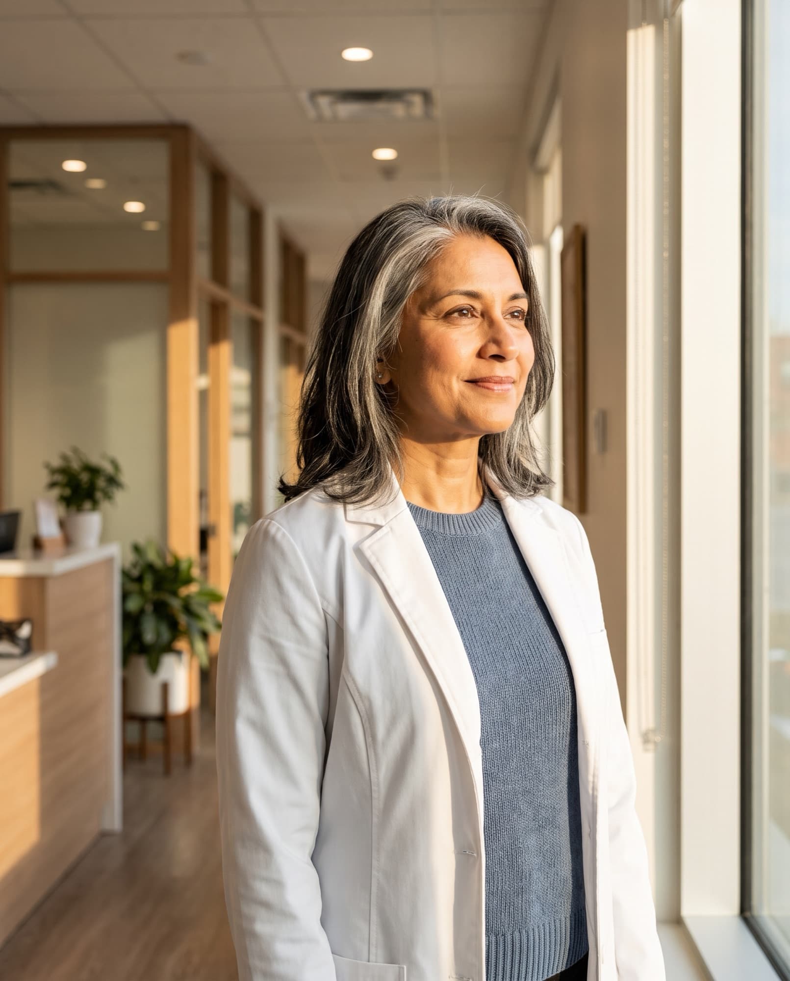 A Canadian physician standing in the clinic she built